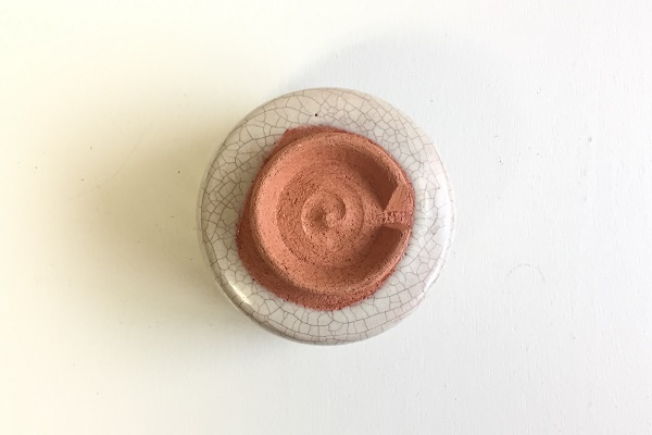 抹茶茶碗 ペルシャ白釉 彩文 佐々木昭楽作