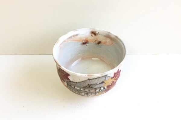 抹茶茶碗 清水寺の紅葉 寺尾陶象作