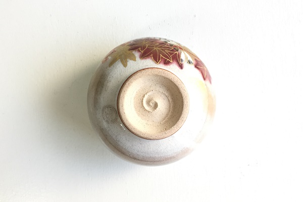 抹茶茶碗 清水寺の紅葉 寺尾陶象作
