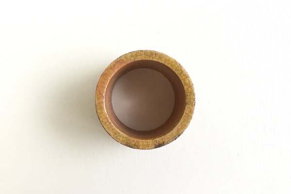 茶道 蓋置 萠黄釉 佐々木昭楽作