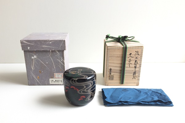 茶道具 薄茶器 大棗 木製 流水春草蒔絵 鵬雲斎好写 中村宗悦作販売|通販